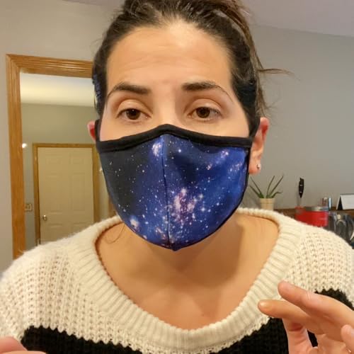 3 Pack blue galaxy Cloth Face Masks, Dust Cloth Mask, Breathable Soft Warm Windproof Face Protection for Men and Women - color: 3 Pack Blue Galaxy