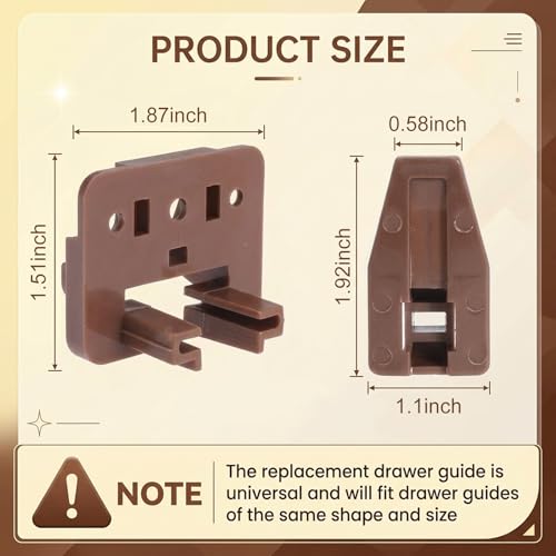 8 Set Drawer Guide Kit, Enhanced Commercial Slide Style Drawers for Kenlin Rite-Trak II 168, Vaughan Bassett, Legacy, Replacement Dresser Drawer Slides Repair Kit with Roller (10 Set Drawer Guide Kit) - style: 10 Set Drawer Guide Kit