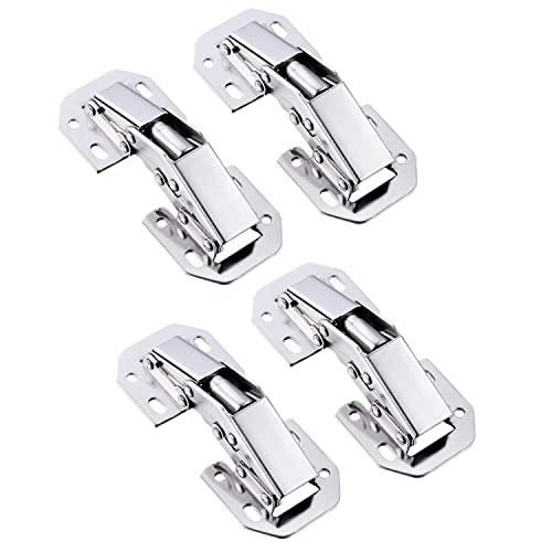 Qrity 4 Pieces Kitchen Cabinet Door Hinges Concealed Cupboard Door Hinges, Easy to Install, Not Slow Close - color: Light duty hinges, size: 4 Units