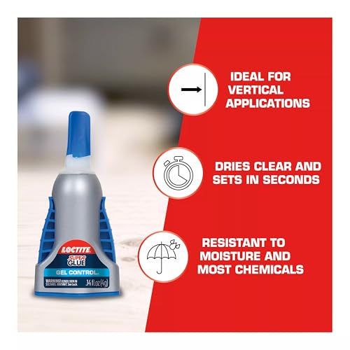 Loctite Super Glue Gel Control, Clear, 0.14 fl oz Bottle, Pack of 3 - size: 3 Pack