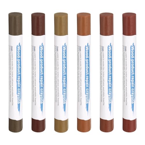 HARFINGTON Wood Filler Sticks 6 Colors Wooden Wax Touch Up Furniture Repair Crayons for Brown, Red, Begonia, Red Oak, Light Teal, Light Red Maple - color: Red Series