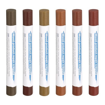 HARFINGTON Wood Filler Sticks 6 Colors Wooden Wax Touch Up Furniture Repair Crayons for Brown, Red, Begonia, Red Oak, Light Teal, Light Red Maple - color: Red Series