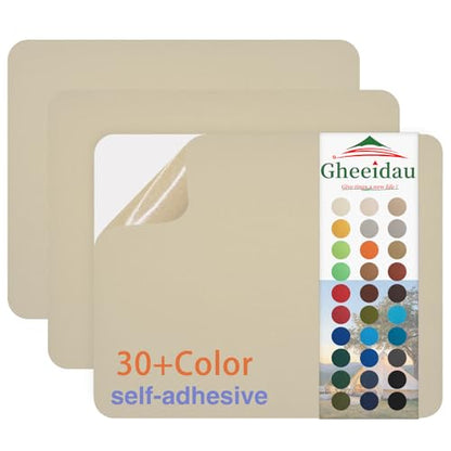 Gheeidau Canvas Repair Patch 9×11 Inch 3Pcs Waterproof Self-Adhesive Fabric Repair Patch for Tents,Boat Cover,Pop Up Canopy,Patio,Bags,Car Seats,Sofas,Furniture Cover (Beige) - color: Beige, size: 9"×11"×3PCS