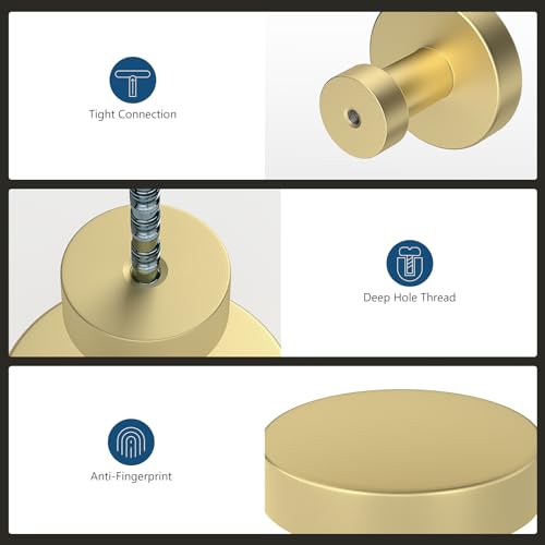 10 Pack Gold Cabinet Knobs and Pulls - Round Drawer Knobs, Brushed Brass for Kitchen Cabinets - color: Brushed Brass, size: 10 Pack