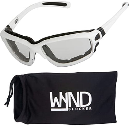 Motorcycle Riding Glasses Extreme Sports Wrap Sunglasses - color: White | Clear