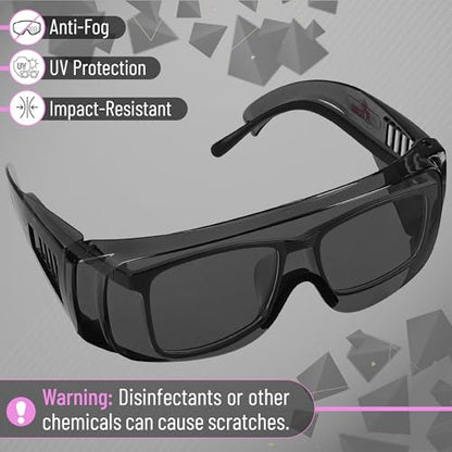UNCO- Safety Goggles Over Glasses, Protective Goggles, Anti Fog, Work, Safety Glasses Over - color: Tinted Lens, size: 2 Pack