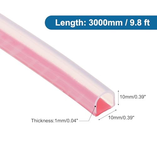 PATIKIL Silicone Weather Stripping Door Seal, 9.8 ft D Shape Weather Stripping Self Adhesive Door Seal Strip for Door Frame, Window Sealing, Large Gap, 25/64" Wx5/128 Tx25/64 H, Clear/Red - size: 9.8 ft Long, 25/64"Wx5/128"Tx25/64"H