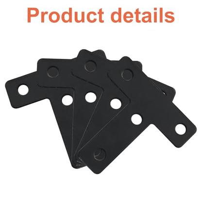 Bivethoi 20 Pcs T Shape Flat Mending Plates 50mm x 50mm (2" x 2") T Corner Braces T Bracket Connector Fixing Repair Plates for Wood Furniture, Cabinet, Windows, Black - size: 50x50mm/2"x2", style: T shape
