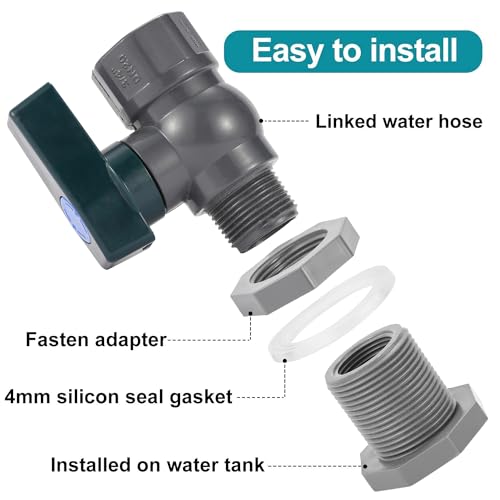 2 Set 3/4 Inch Rain Barrel Spigot Kit - BILAL Water Barrel PVC Garden Diverter Kit with Bulkhead Fitting Hose Faucet Adapter and Thread Seal Tape for Water Tanks, Aquariums, Tubs, Pool, Garden Barrel - size: 2-Set