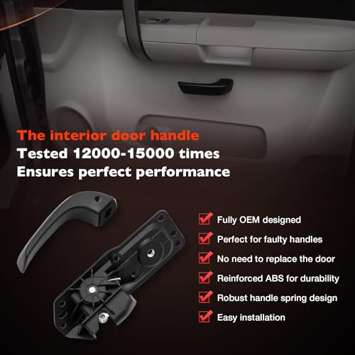 ATRACYPART Interior Door Handle Kit Front Rear Right Passenger Side| for 2007-2014 Chevy Silverado Tahoe Suburban Avalanche, GMC Sierra Yukon, Cadillac Escalade | Replaces# 20833602, 20871483, 80375 - color: Passenger Side