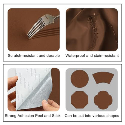 Self Adhesive Leather Repair Patch,8x12 inch Vinyl Repair Kit,Leather Repair Kit for Furniture,Car Seat,Couch,Office Chair,2 Pcs Light Brown - color: Light brown, size: 8*12inch