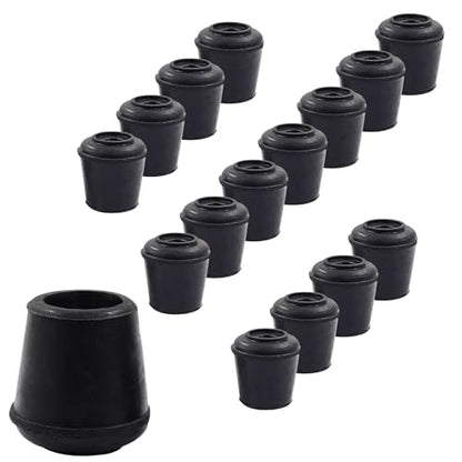 16pcs 5/8 Inch Round Chair Leg Tips Caps, Non-Slip Rubber Chair Leg Floor Protectors, Black Furniture Leg Caps Fit for 0.59"-0.63" (15-16mm) Diameter Round Feet - size: 5/8 Inch-Black