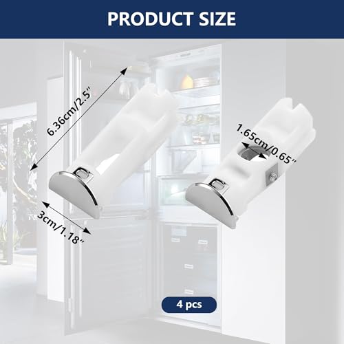Upgraded DA61-07540A Freezer Door Handle Support Kit Compatible with Samsung Refrigerator Replacement Parts, Includes DA67-02787A Cap & 6009-001526 Screws, Fits AP5578979 PS4145181, White (4 Pack)