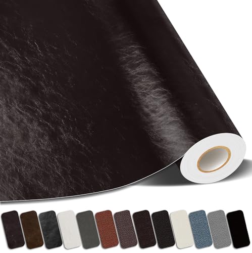 Kangshoon Leather Repair Patches, 3.5X79 Inch Self-Adhesive Leather Repair Tape, Stretch Vinyl Repair Kit for Couch Furniture Sofas Car Seats (Coffee, 3.5X79 Inch) - color: Glossy Coffee, size: 3.5X79 Inch