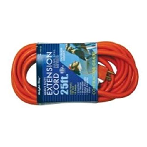 Coleman Cable 02507 12/3 SJTW Orange Extension Cord, 25-Ft