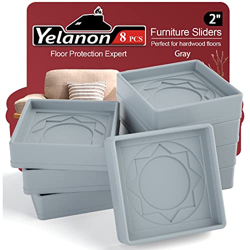 Furniture Coasters 8 Pcs 2”- Furniture Caster Cups Non Slip Furniture Pads Hardwoods Floors Non Skid Furniture Grippers, Rubber Furniture Feet, Anti Slide Floor Protector for Bed Couch Stoppers Gray - color: 8pcs2"square Gray Star