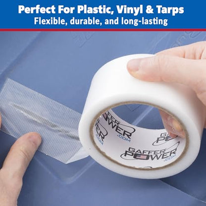 Gaffer Power Clear Repair Tape 2” x 20 Yards – Transparent Waterproof Duct Tape for Discreet Repairs, Sealing & Patching – Heavy Duty, Weather Resistant - size: 2 Inch x 20 Yards