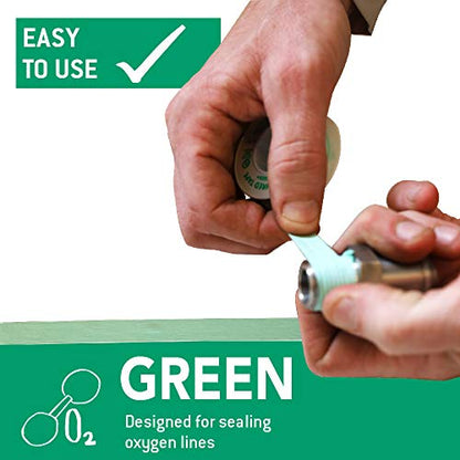 Gasoila Green PTFE Thread Seal Tape – Professional-Grade, 1/2 Inch x 260 Inch, High-Density Thread Tape for Oxygen Lines – Leak-Proof Seal, Non-Toxic, 3 Pack - size: 1/2 Inch x 260 Inch Roll- 3 Pack