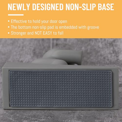 Cute Door Stopper Wedge, Non-Slip Door Stops for Bottom of Door, Keep Doors Open for Kids Pets, Gray 1 Pack (Patented)