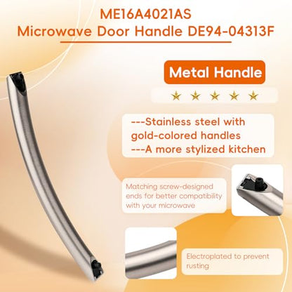 Upgrade ME16A4021AS Microwave Door Handle(Rose Gold 12.28in), Replaces with Samsung Microwave Handle ME16A4021AS, with 2 Screws, DE94-04313F Microwave Door Handle, 365 Days Warranty