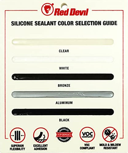 Red Devil 081012 100% Silicone Sealant Architectural Grade, White, 2.8 Oz, Pack of 12 - color: White, size: 2.8 oz, style: Pack of 12