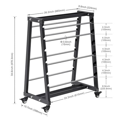 SELEWARE Heavy-Duty 8-Rod Wire Spool Rack – 400lb Capacity Cable Caddy & Dispenser with Locking Wheels, Adjustable Spool Rods for Electrical, Industrial & Retail Use - color: D: Black Wire Spool Rack With Wheels