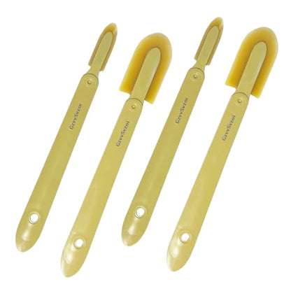 Extended Reach Grout Caulking Tool, 4pcs Rubber Caulk Finishing Tool with Ergonomic Grip for Bathroom, Kitchen Tile Gaps and Hard-to-Reach Areas - size: 4pcs