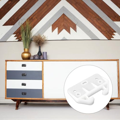 6PCS Plastic Drawer Guides White Drawer Rail Brackets White Drawers Track Guides Drawers Replacement Furniture Parts for Dresser Cabinet Closet