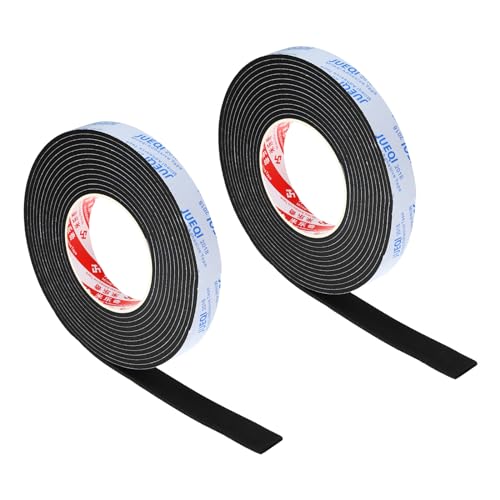 PATIKIL 3/4" W x 1/8" T x 16.4Ft EVA Single Sided Foam Tape, 2Pcs Multipurpose Sealing Strip Foam Waterproof Weather Stripping Foam Sealing Foam Strips with Adhesive for Door, Black - color: Black, size: 3/4"W x 1/8"T x 16.4Ft