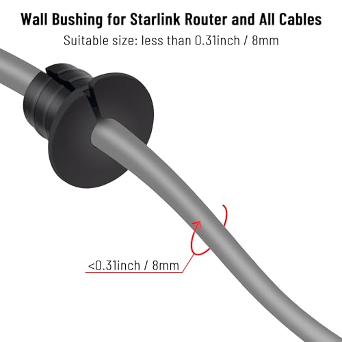 Cable Routing Kit for Starlink for 3/4 inch Wall Hole 4 Pcs, Starlink Accessories, Silicone Cable Wall Pass, Starlink Anti-Slip Wall Grommets for Cables (3/4 inch) - size: 3/4 inch 4pcs