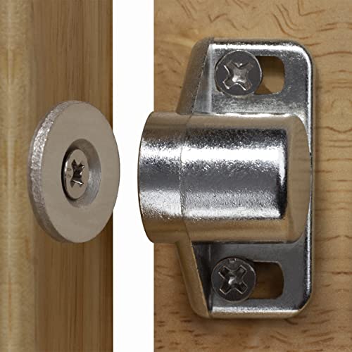 Keenkee 4 Pack Magnetic Cabinet Door Catch with Neodymium Magnet Cabinet Latch Magnetic Closure Hardware for Kitchen Cupboard and Closet Door Closing, Silver Color - color: Silver 4ps