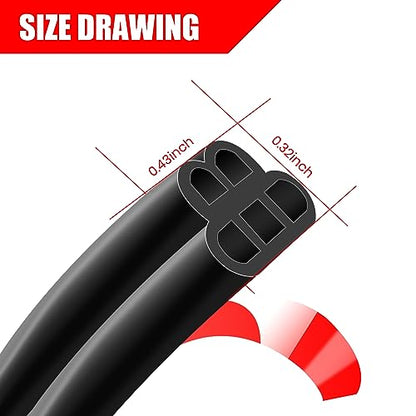 68.8Ft Car Door Seal Strip Double Layer Universal Self Adhesive Auto Door Seal Strip Soundproofing Weather Stripping for Car Door Tailgate - size: 68.8 feet