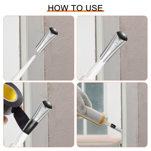 HARFINGTON 14pcs Caulking Nozzle Applicator 5-35mm Caulking Finisher Kit Stainless Steel Sealant Finishing Tool Kit Reusable Caulk Nozzle for Kitchen Bathroom Windows - size: 5-35mm