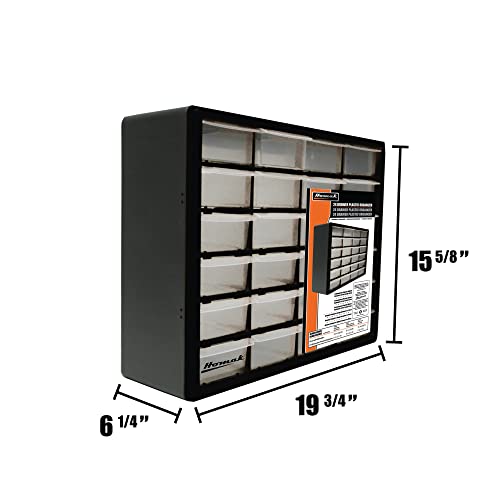 Homak 24-Drawer Parts Organizer, Black, HA01024152 - size: 24-Drawer