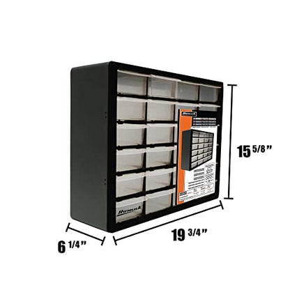 Homak 24-Drawer Parts Organizer, Black, HA01024152 - size: 24-Drawer