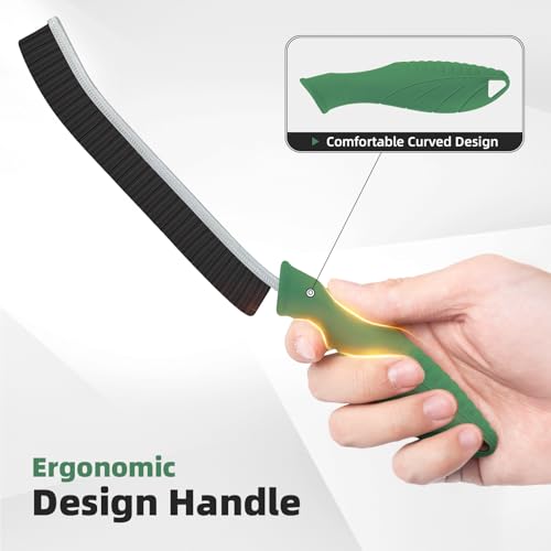 FOOGWEE Hard Bristle Crevice Cleaning Brush - Cleaning Supplies - Grout Cleaning Brushes for Household Use - Crevice Cleaning Tool for Bathroom, Home and Kitchen (3, Green) - color: Green