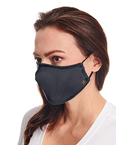 Tommie Copper Community Wear Face Masks I Double Lined, Copper Infused, Ear Straps & Nose Wire, Face Covering (Pack of 2) - style: Black & Grey Camo