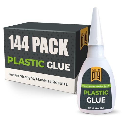 Plastic Glue for Models, Miniatures, Legos, PLA & 3D Printing Repair – Fast Setting Heavy Duty Strong Super Glue for Plastic 20g (144 Pack) - size: 144 Pack