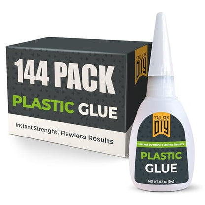Plastic Glue for Models, Miniatures, Legos, PLA & 3D Printing Repair – Fast Setting Heavy Duty Strong Super Glue for Plastic 20g (144 Pack) - size: 144 Pack