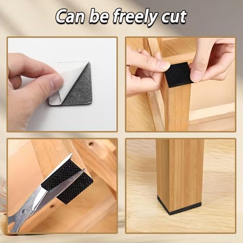 20pcs Black Non Slip Furniture Pads,Solid Rubber Furniture Pads Self Adhesive Anti-Sliding Grippers,Rubber Feet for Bed Couch Table/Floor Protectors(1.6inch Square) - size: 1.6inch