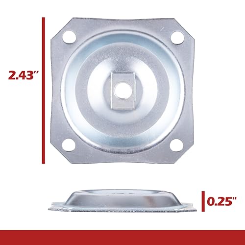 WADDELL Furniture Leg Mounting Bracket (1 Count, Straight Top Plate) | 18G Steel Quick Mount Table Leg Attachment Hardware | DIY Home Projects Made Easy | Compatible with Bolt Hanger Table Legs - color: Straight Top Plate