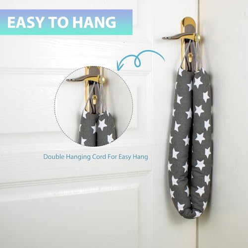Weighted Door Draft Stopper, 2 Pack 36 Inch Under Door Blocker, Bottom of Door Window Air Noise Light Gap Filler, Saving Energy Cartoon Print Canvas Cotton 2.2Lb - size: 36 inch