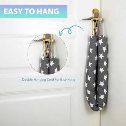 Weighted Door Draft Stopper, 2 Pack 36 Inch Under Door Blocker, Bottom of Door Window Air Noise Light Gap Filler, Saving Energy Cartoon Print Canvas Cotton 2.2Lb - size: 36 inch