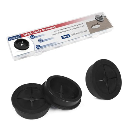 1-3/4 Inch Cable Grommet (45mm)– 5 Pcs Flexible Rubber Wire Hole Plugs for Industrial Control Panel, UPS Enclosure (Black) - size: 5pcs 1-3/4"(45mm)