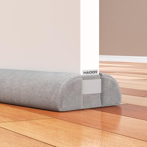 HADOR Door Draft Stopper for Bottom of Door, 30 Inch Under Draft Air Noise Light Blocker 24"- 30" Double Side Triangle Soundproof Sweep Filler Seal Gap up to 1.7" for Patio Sliding Door Guard, Grey - color: Gray, size: 1 Pack-30 Inch