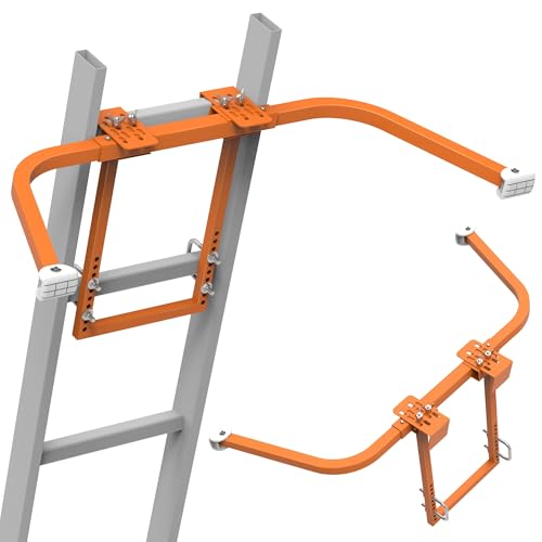 Ladder Stabilizer for Roof Gutter,Heavy Duty Steel Ladder Roof Hook Ladder Stabilizer with Wing Span/Wall Extension Ladder Accessory,Ladder Standoff Arms,Gutter Cleaning Tools - color: Orange Pro