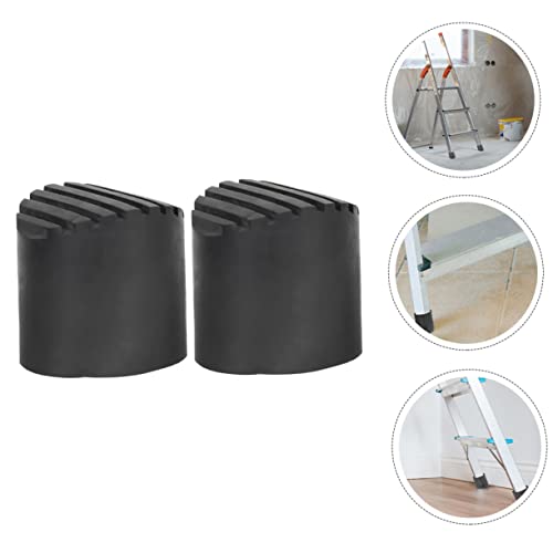 2pcs Slip Mats Ladder Foot Cover Non-Slip Stair Treads for Ladder Safety - size: 8.5X8.5CM