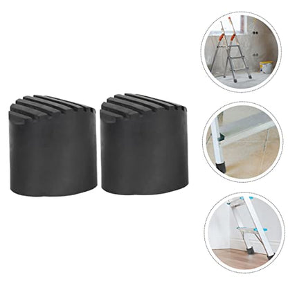 2pcs Slip Mats Ladder Foot Cover Non-Slip Stair Treads for Ladder Safety - size: 8.5X8.5CM