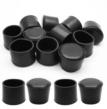 Piutouyar Round PVC Rubber Furniture Covers, 38mm / 1.5 Inches Table Chair Leg Tip Protectors, Non-Slip End Cap for Protect Surfaces, Black (16Pcs) - size: 1.5"
