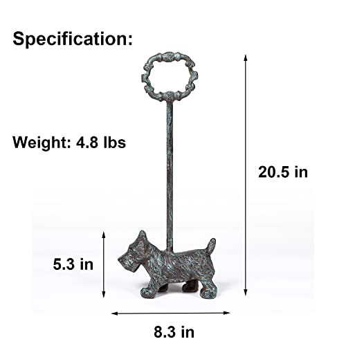 Cast Iron Door Stopper with Handle, 4.88 Lbs Heavy Duty Metal Dog Door Stop, Distressed Blue… - size: Distressed Blue - Scotty Dog